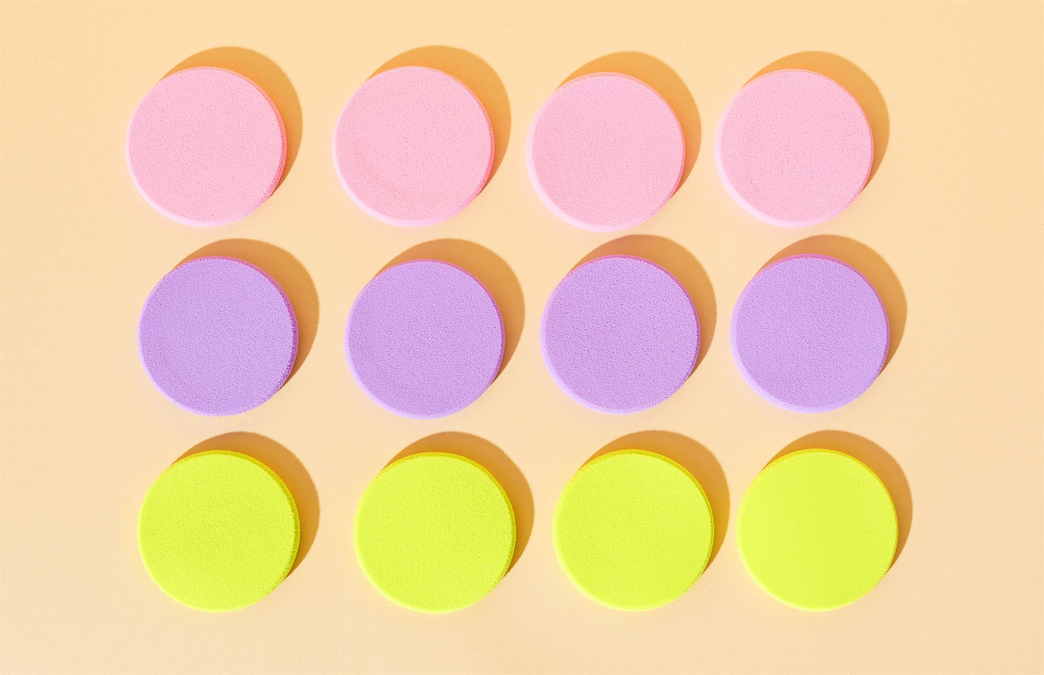 Flat-lay-of-colorful-circular-tablets